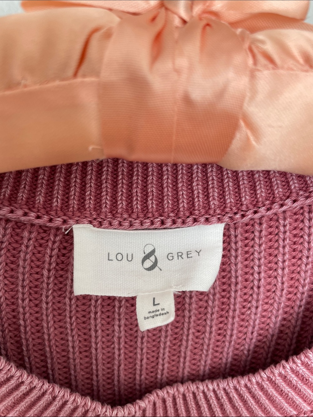 Lou & Grey 100% Cotton Women's Rib-Knit Pocket Sweater - Rose - Picture 2 of 7